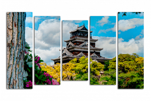 Модульная картина  Японский домик